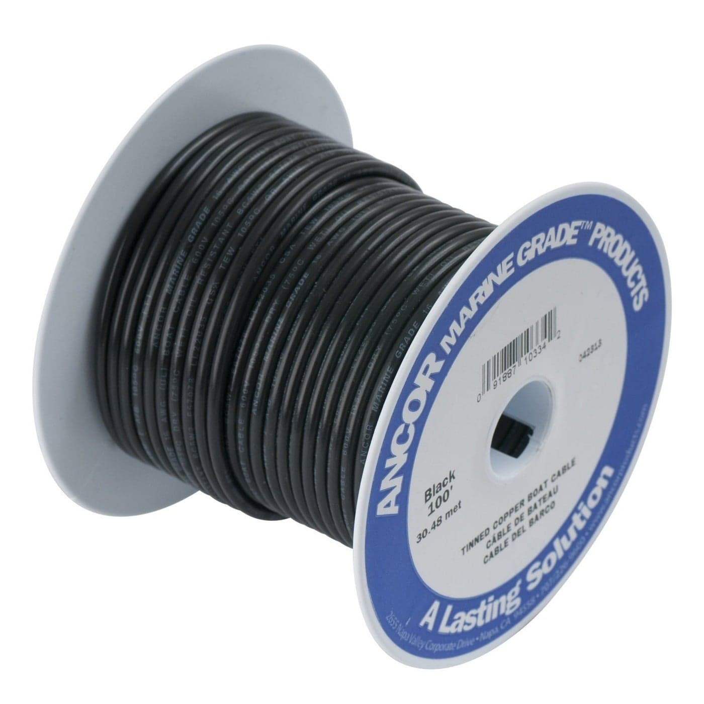 ANCOR MARINE GRADE 113010 Tinned Copper Battery Cable 4 AWG 19mm2 Black 100ft