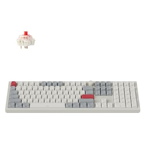 Keychron Q6 Max QMK/Launcher Wireless Bluetooth/2.4 GHz/USB-C Wired Custom Mechanical Keyboard, Full Size Programmable Knob RGB Backlit Hot-Swappable Gateron Red Switch for Mac Windows Linux - White