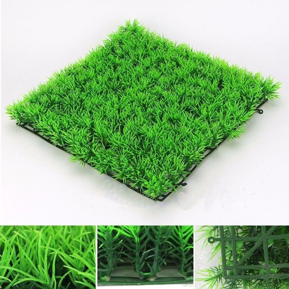 CNZ Aquarium Decor Fish Tank Decoration Ornament Artificial Plastic Plant Green 10 x 10 Mat