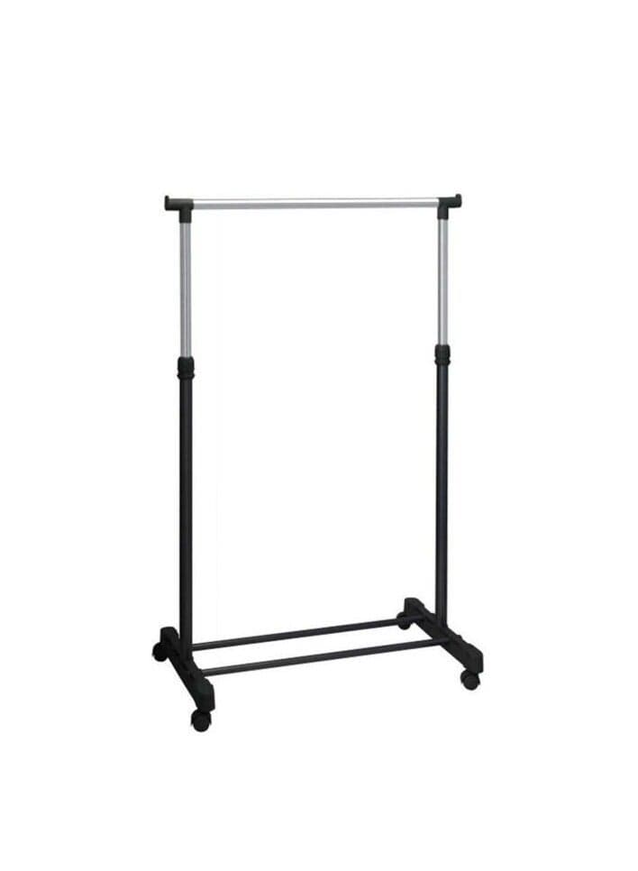 Clothes Hanger Rack Stainless Steel Elevation Type Folding Single Pole Black
