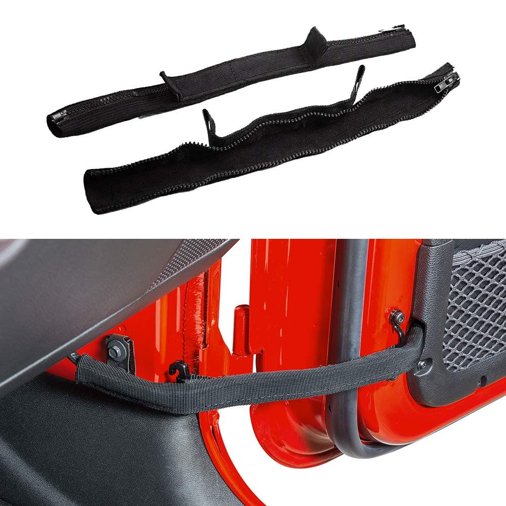 Savadicar Door Limiting Straps Swing Check Limiter for 20072018 Jeep Wrangler JK JKU 24 Door With Wire Protecting Harness Interior Accessories Black