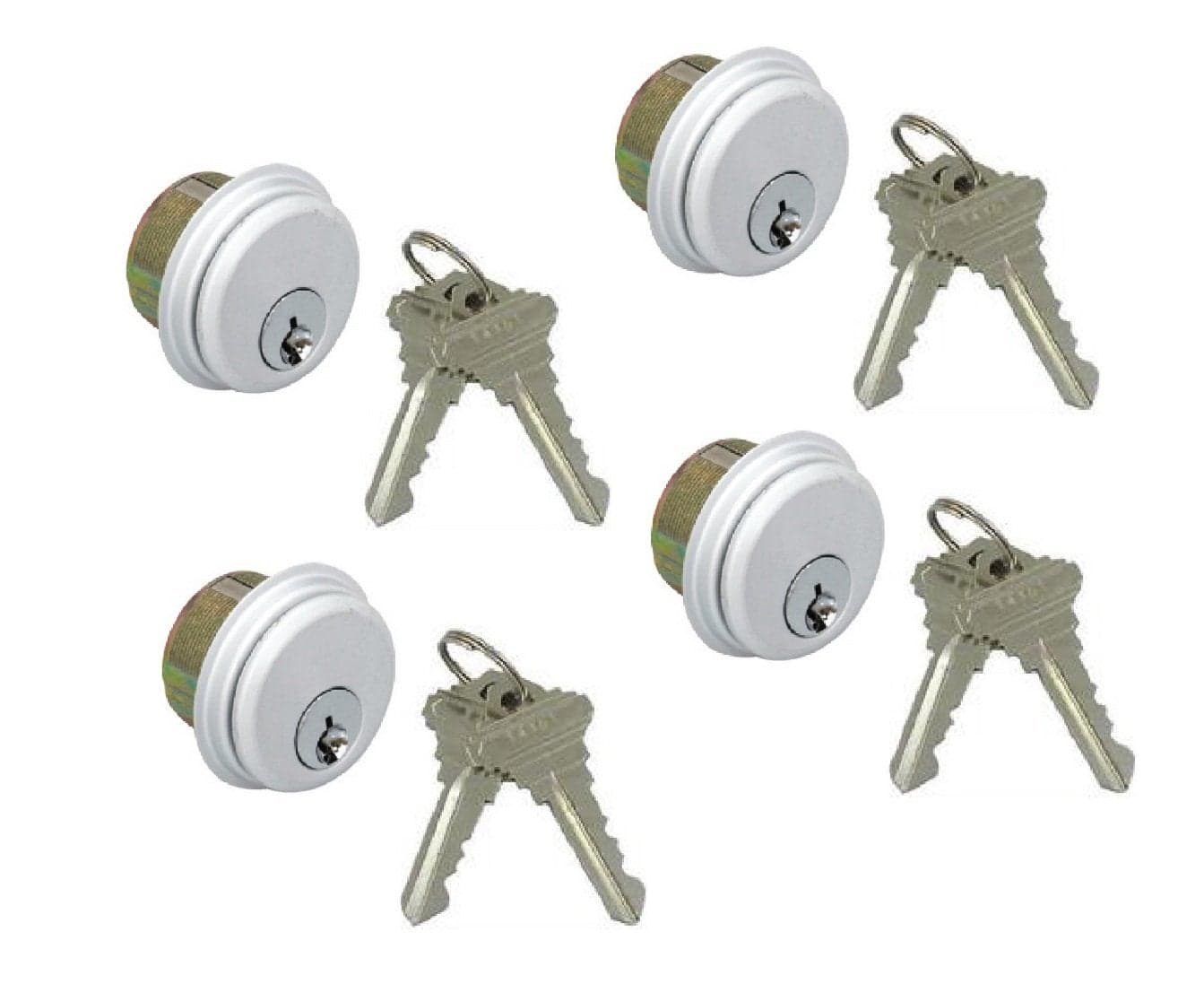 Pacific Doorware Storefront Door Mortise Lock Cylinder & Thumbturn MKC-MTC- PDW (Double Cylinder, Aluminum Silver, 4 Pack)