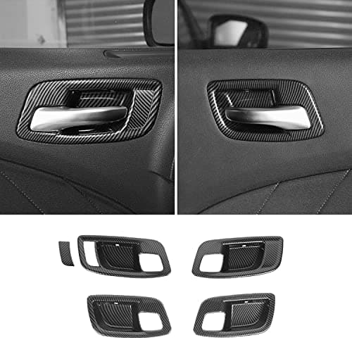 RAZPOY Inner Door Handle Bowl Cover for Charger Accessories Inner Handle Bowl Trim Compatible with for Dodge Charger 20112022 Chrysler 300Carbon Fiber