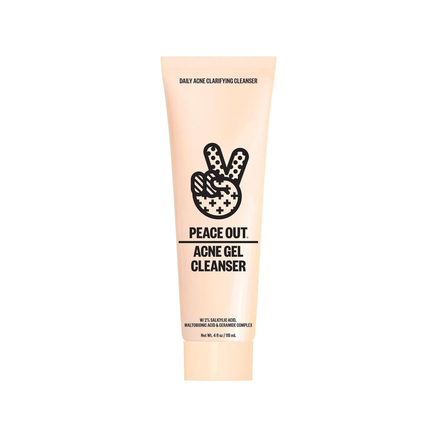 PEACE OUT Skincare Acne Gel Cleanser Boost Skin Barrier and Help Diminish Blemishes Daily Acne Face Wash with Salicylic Acid for Men and Women 4 fl oz