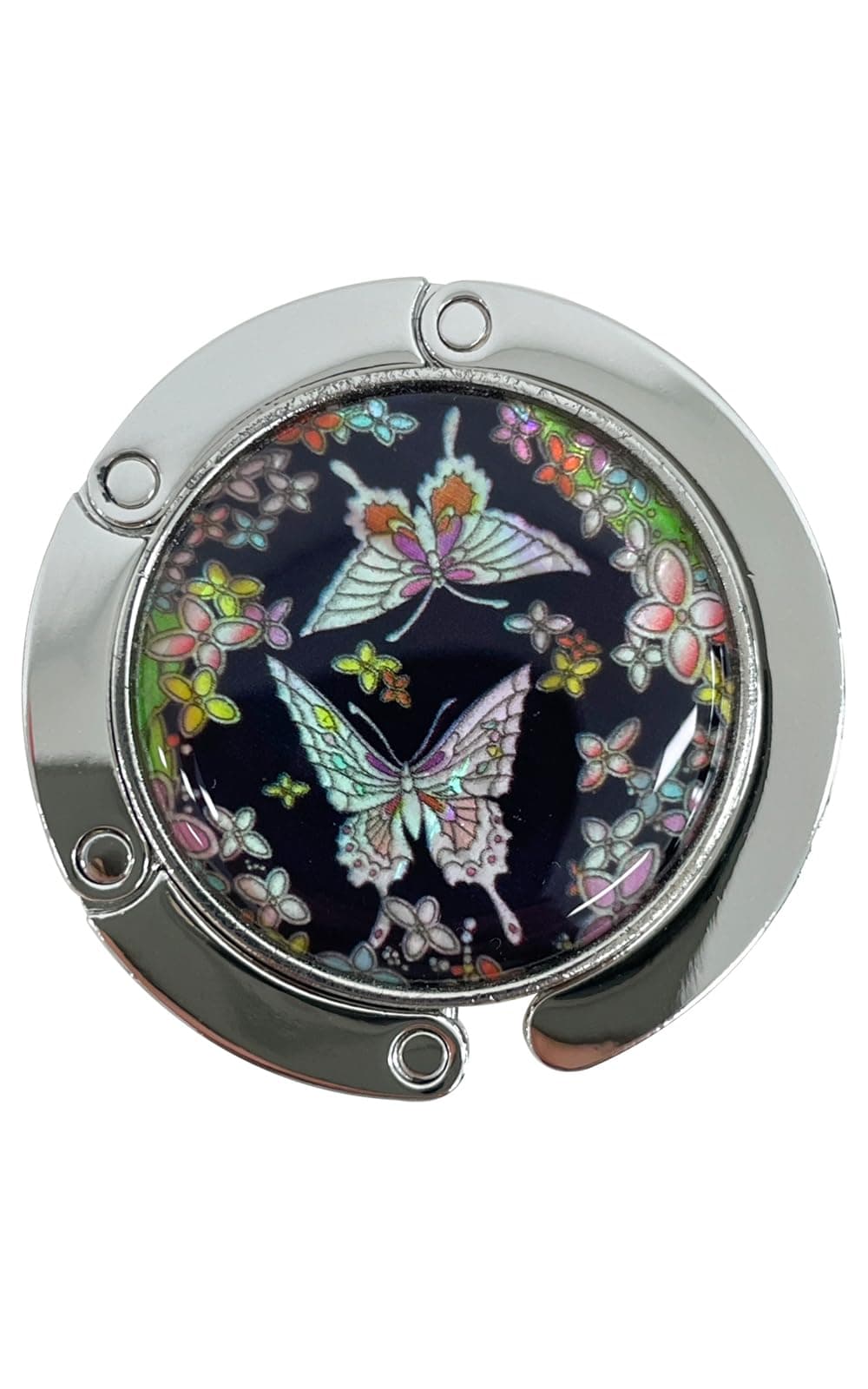 StorePlay Inlay Mother of Pearl Handbag Hanger Foldable Table Purse Hook Caddy Holder Butterfly