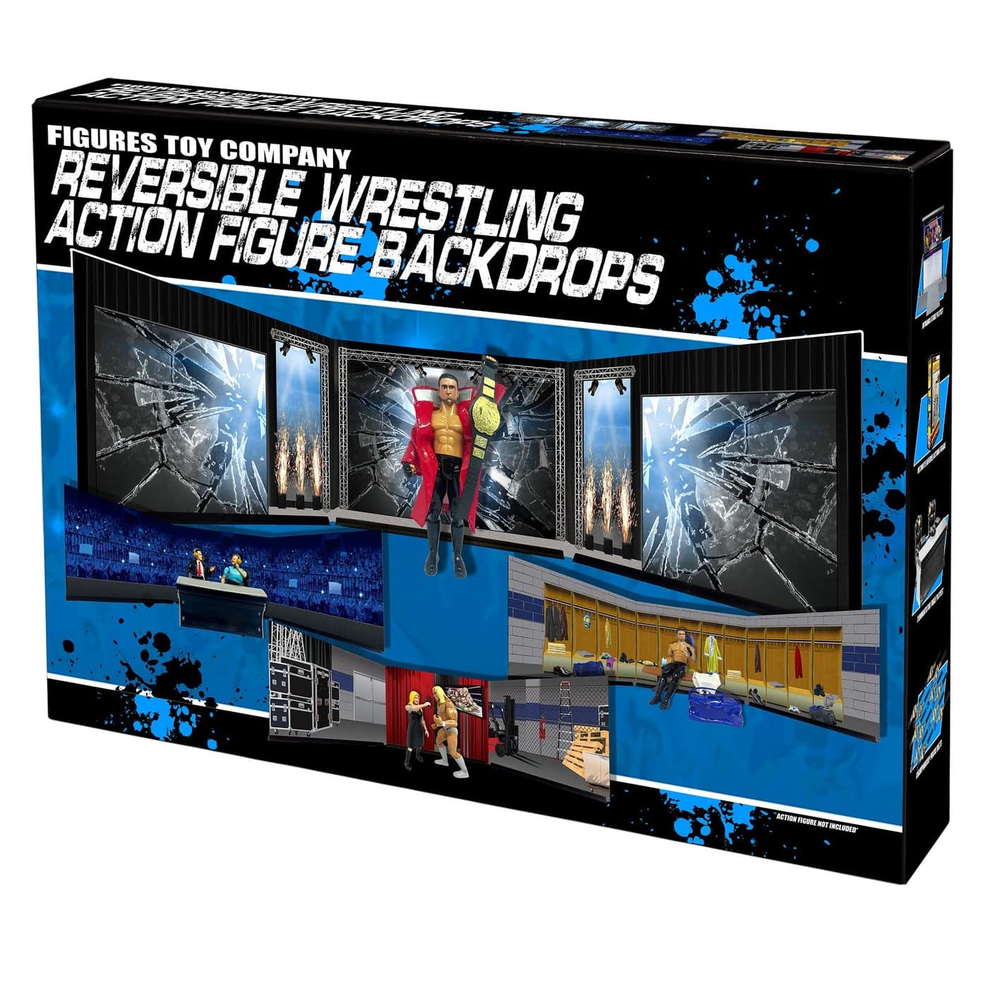 Reversible Wrestling Action Figure Backdrop Dioramas For WWE AEW Wrestling Action Figures