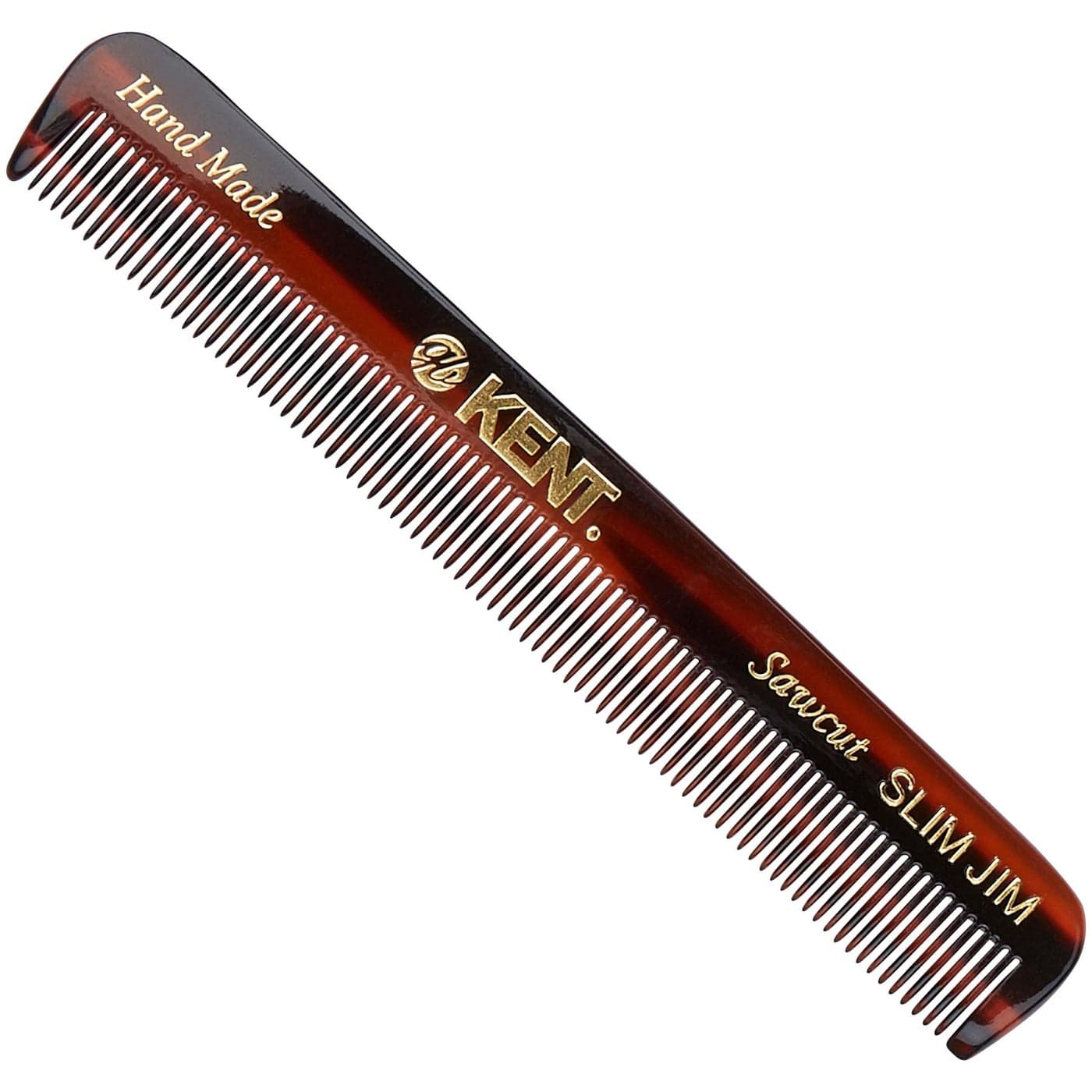 Kent Slim Jim Handmade All Fine Tooth Pocket Comb for Men Hair Comb Straightener for Everyday Grooming Styling Hair Mustache and Beard Use Dry or with Balms Saw Cut Hand Polished Made in England