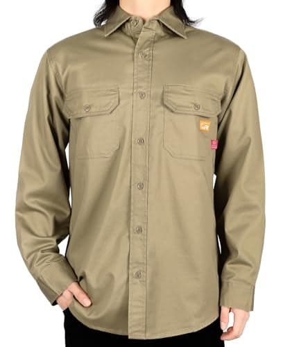 Titicaca FR Shirt Flame Resistant Work Shirt Men's Cotton 7.5oz Khaki Welding Shirt