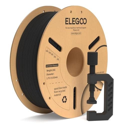 ELEGOO Carbon Fiber PLA Filament 1.75mm Black 1KG, PLA-CF Strong 3D Printer Filament Dimensional Accuracy +/- 0.02mm, 1kg Cardboard Spool(2.2lbs) Fits for Most FDM 3D Printers