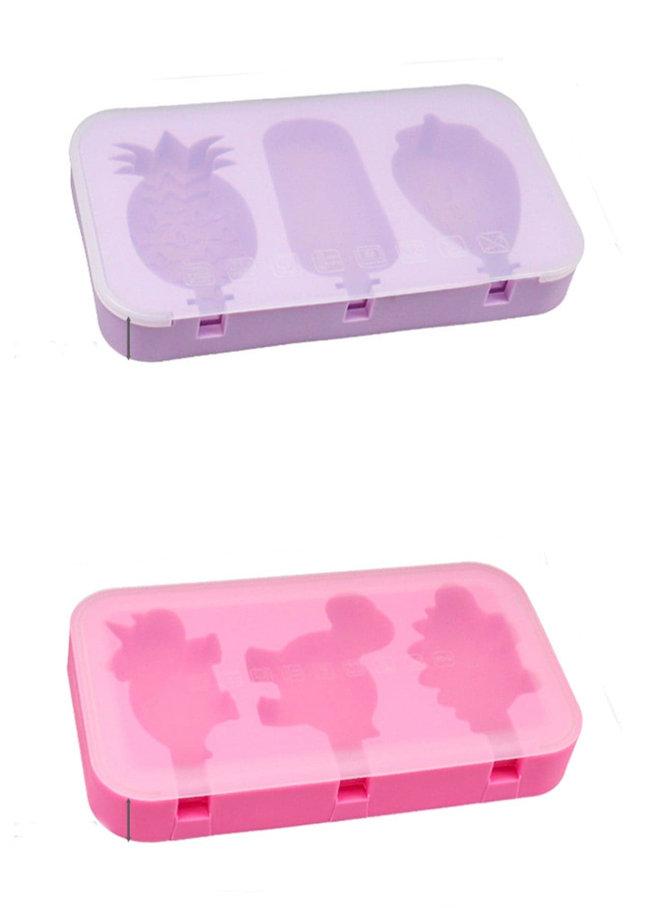 Creative Silicone Ice Cream Mold Popsicle Popsicle Ice Cream Mold Homemade Ice Cream To Make Popsicles Simple Tool.(Fruit Shape Plus Dinosaur Shape)