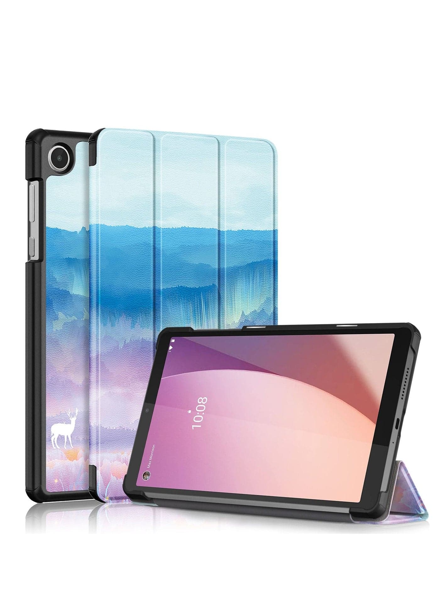 Tablet PC Case Case for Lenovo Tab M8 4th Gen TB-300FU Tri-Fold Smart Tablet Case Hard PC Back Shell Slim Case Multi- Viewing Angles Stand Hard Shell Folio Case Cover Tablet PC Bag(dream deer)