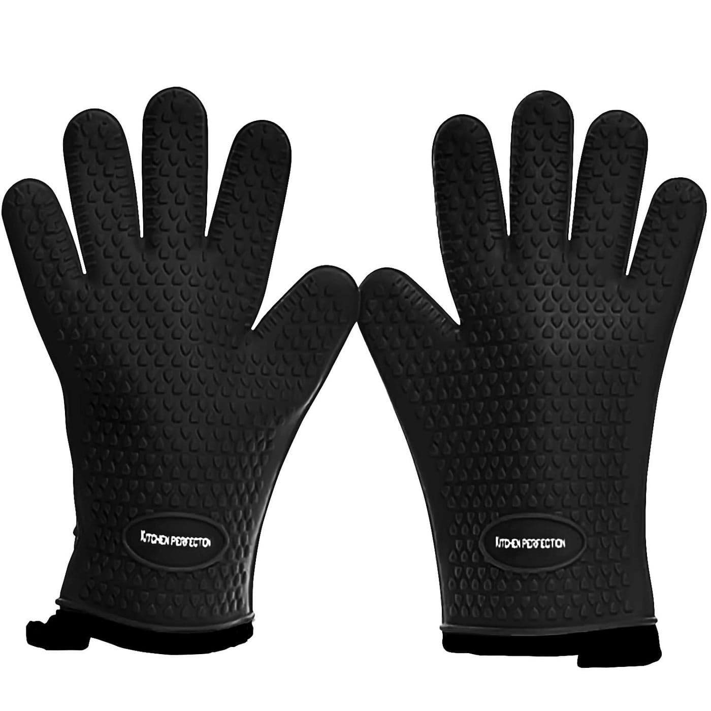 KITCHEN PERFECTION Silicone Smoker Oven Gloves Extreme Heat Resistant BBQ Gloves Handle Hot Food Right on Your Smoker Grill Fryer PitWaterproof Oven Mitts Grill Gloves Superior Value Set3 Bonuses