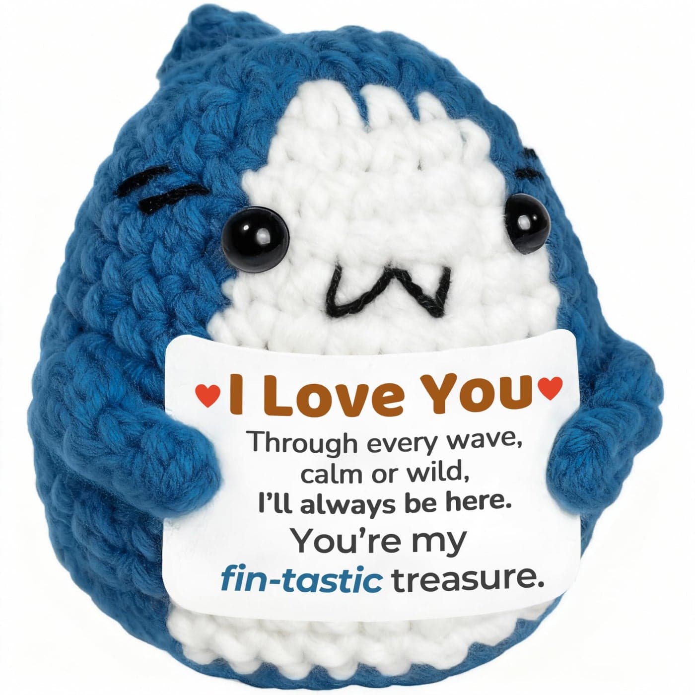 Krinisou I Love You Gifts for Her Him Boyfriend Girlfriend Long Distance Relationship Anniversary Love Brithday Gift for Wife Husband Small Positive Animals Crochet Shark Presents for Daughter Son
