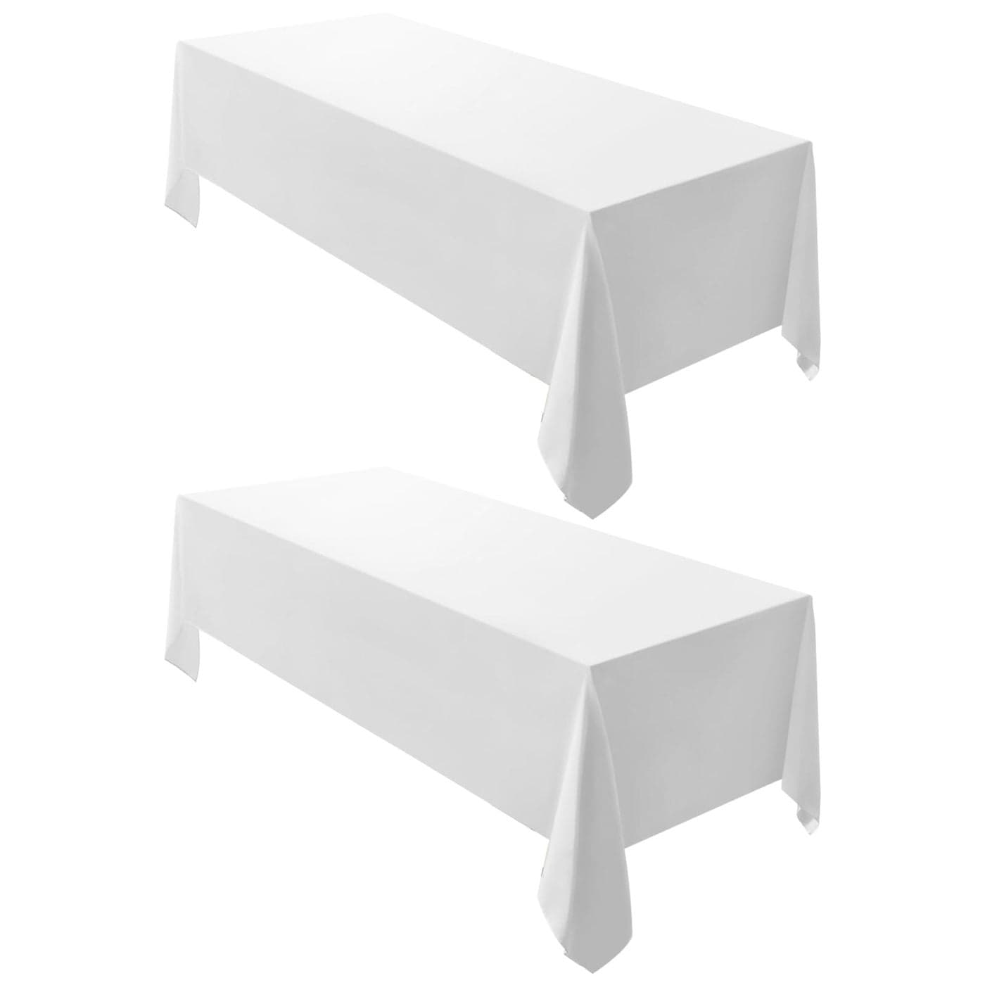 Surmente 2 Pack White Rectangle Tablecloth 60 x 102inch Rectangular Polyester Table Cloth for Weddings Banquets or Restaurants