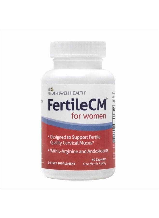 FertileCM Fertility Supplement for Women, Capsules - Fertile Cervical Mucus, Ovulation Cycle, Includes L-Arginine, N-Acetyl-Cysteine, Grape Seed Extract and Vitamin C - 90 Capsules