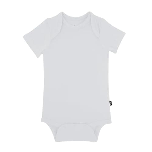 KYTE BABY Short Sleeve Unisex Baby Bodysuits, Rayon Made From Bamboo Material (12-18 Months, Storm)