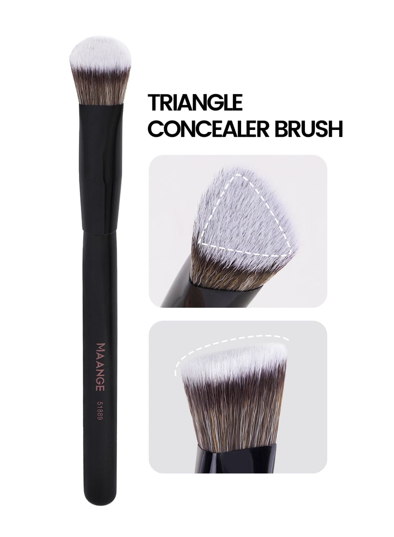 MAANGE Triangle Concealer Brush, Equilateral Triangular Brush Head For Precise Concealing And Blending. Suitable For Concealing, Blending, Setting Makeup. Can Be Used With Powder And Cream Concealers.