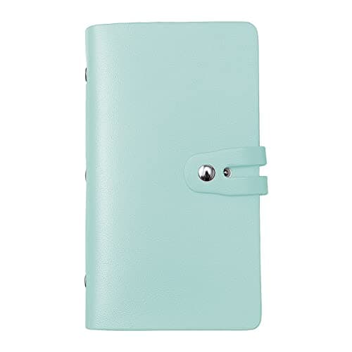 Romozi RFID Credit Card Holder Leather Business Card Organizer with 96 Card Slots Credit Card Case for Managing Your Different Cards and Important Documents to Prevent Loss or Damage Light Green