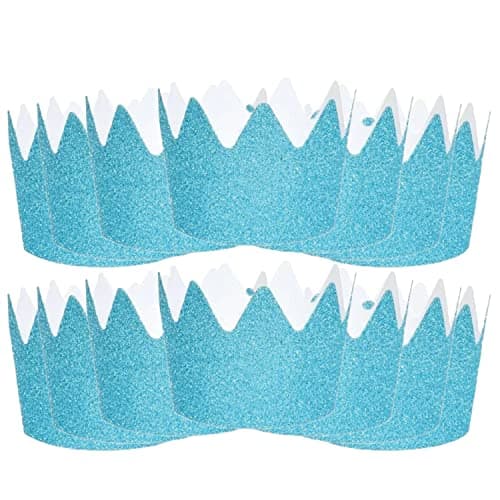 Festiko® Blue Glitter Party Crowns (6 Pcs), Theme Birthday Supplies, Return Gifts for Kids, Gift Accessories, Party Items, Paper Party Crowns/caps/Hats, Party wearables