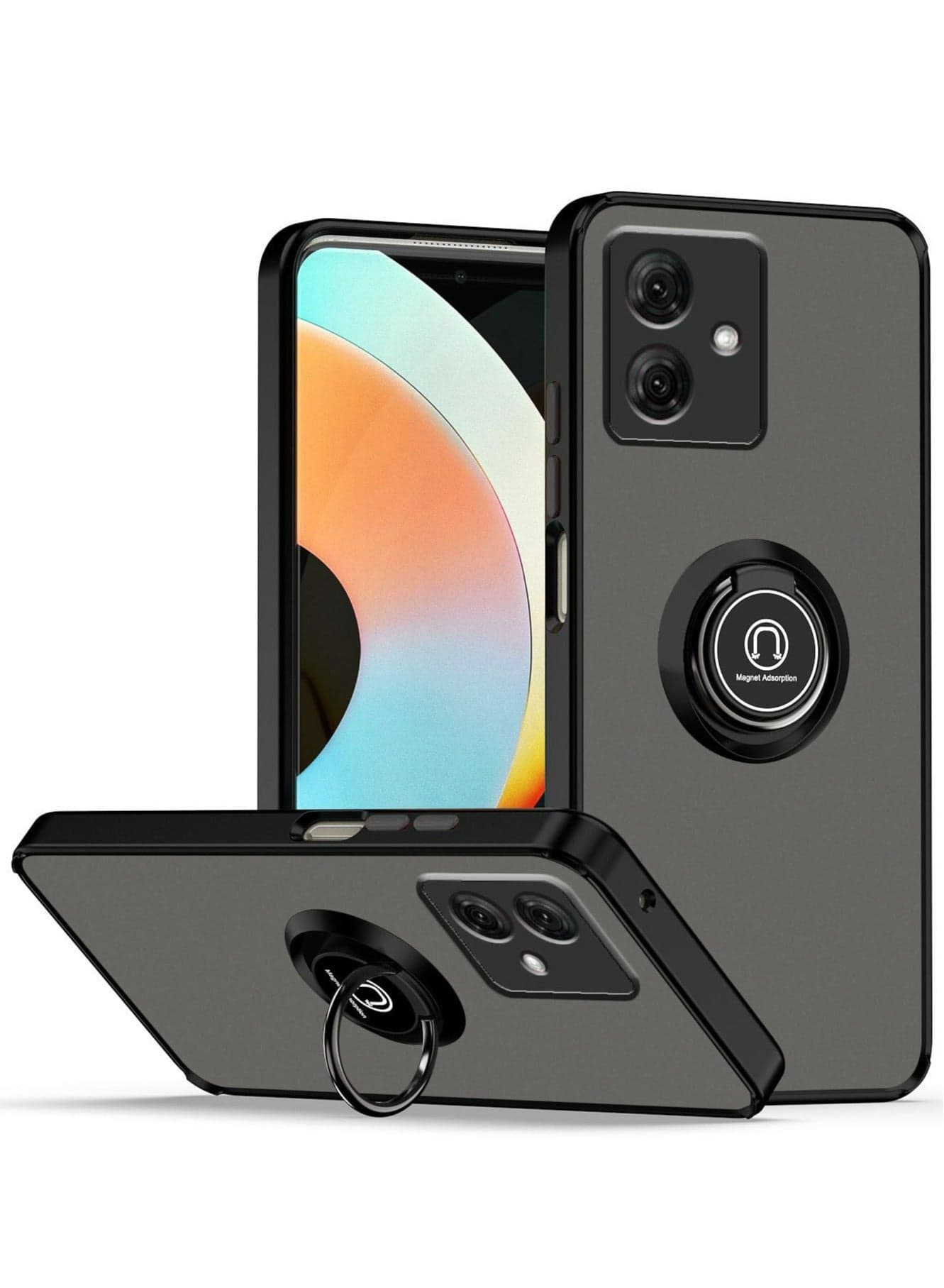 Motorola Moto G54 5G Case Cover, 360°Rotating Kickstand Ring + Support Magnetic Car Mount + Slim Thin PCTPU Shockproof Mobile Phone Case