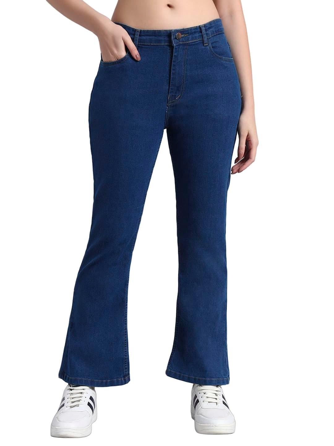 RAGZO Women High Rise Blue Bootcut Jeans Pant