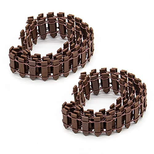 AUEAR, 2 Pack 35 Inch Long Mini Fairy Garden Fence Wood Ornament Wooden Decorative Picket for DIY Crafts Project (Brown, 2-Pack)