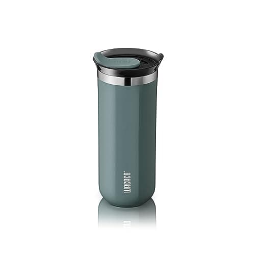 WACACO Octaroma Grande Vacuum Insulated Coffee Mug, 15 fl oz (435ml), Double-wall Stainless Steel Travel Tumbler With Drinking Lid, Cadet Blue