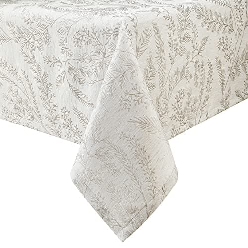 Chassic Elegant Damask Tablecloth for Rectangle Tables, Wrinkle and Stain Resistant Washable Floral Table Cloth, Vintage Toile Table Cover, 60 x 84 inches - Cream