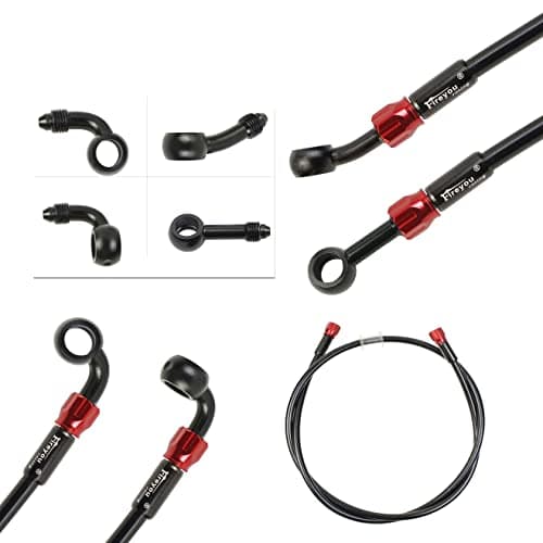 Fireyouracing Motorcycle Brake Hose Braided4002400mm AN3 Hydraulic Clutch Tube Oil DOT Fluid Pipe Line Stainless Steel for ATV Dirt Pit Street Racing BikeRemoving Fittings Banjo Black800mm