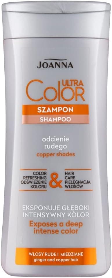 Joanna Ultra Color Shampoo For Copper Shades Strengthening Revitalising Hair Shampoo Colour Refreshing Hair Care Deepens Colour Intensity Nourishes and Moisturises Hair 200 ml