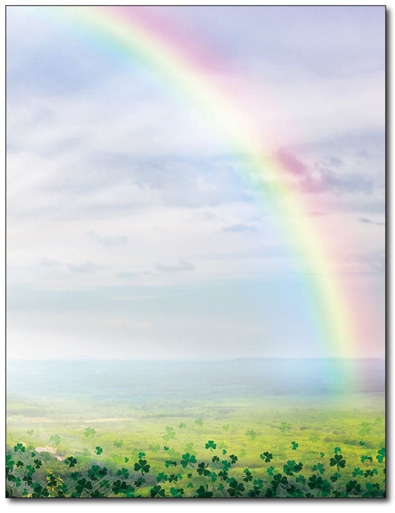 Lucky Rainbow Stationery Paper 80 Sheets Great for St Patricks Day Flyers Letters or Invitations