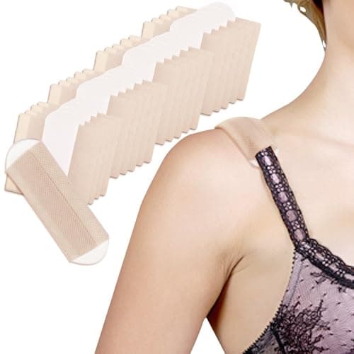 Bra Strap Cushion Fabric, BUMOVE Disposable Bra Strap Cushion Pads for Shoulder Pain Relief (Skin, 20 Pieces)
