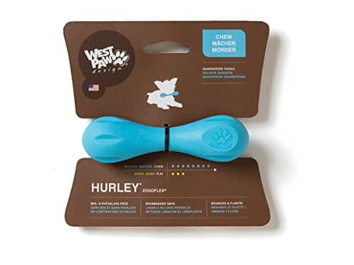 West Paw Zogoflex Hurley Dog Bone Chew Toy Floatable Pet Toys for Aggressive Chewers Catch Fetch BrightColored Bones for Dogs Recyclable DishwasherSafe NonToxic XSmall Aqua