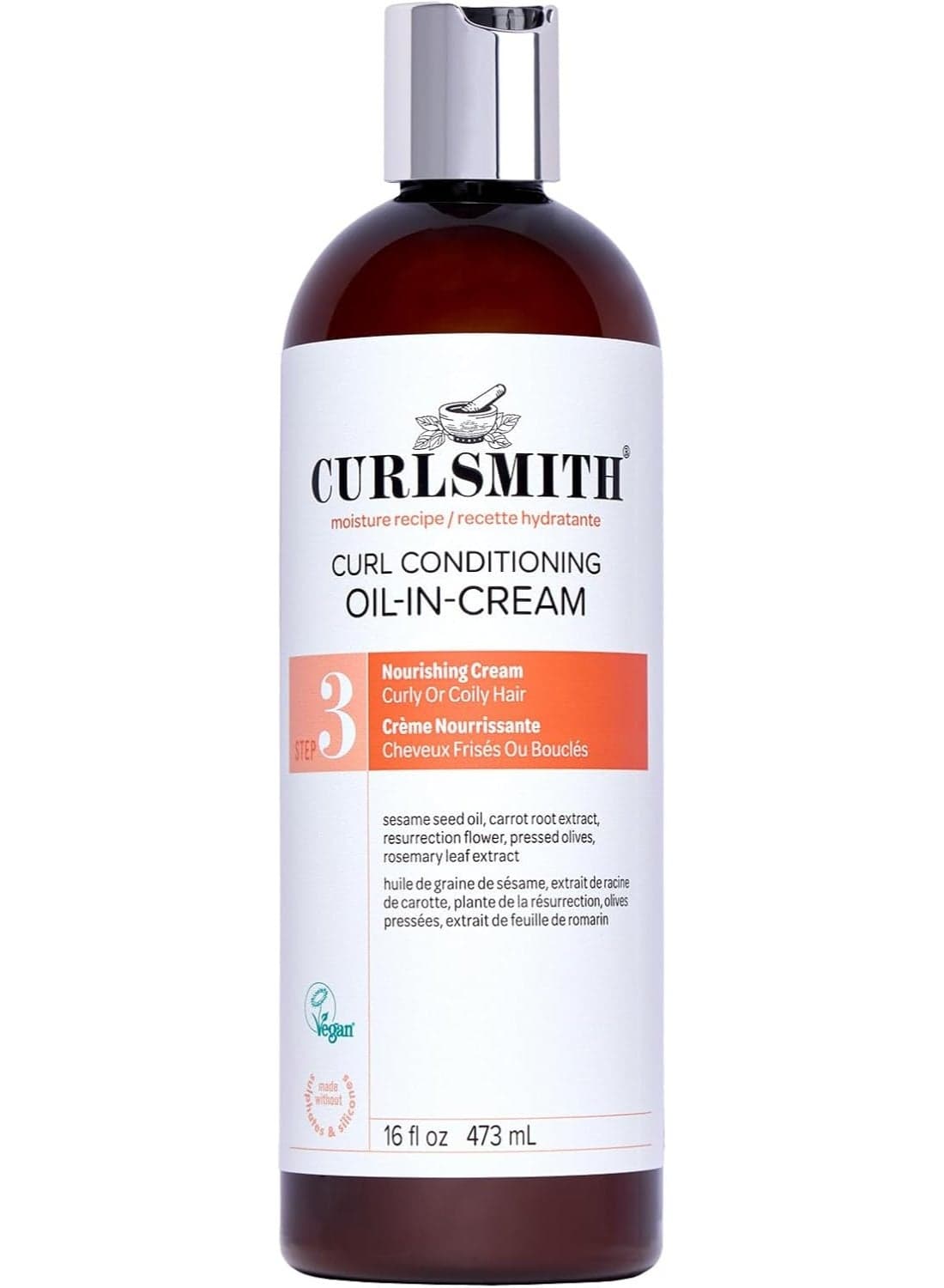 Curlsmith Curl Cream Conditioning Oil - Natural Leave in Conditioner for Curly and Thick Hair (473ml)