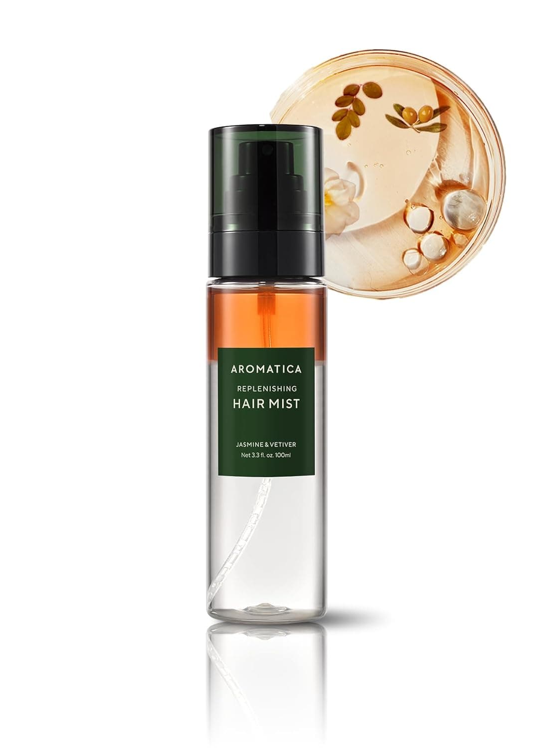AROMATICA REPLENISHING HAIR MIST JASMINE VETIVER 33fl oz100ml Leave In Conditioner Spray Hair Perfume for Women SiliconeFree Detangling Smoothing Moisturizing with Essential Oils