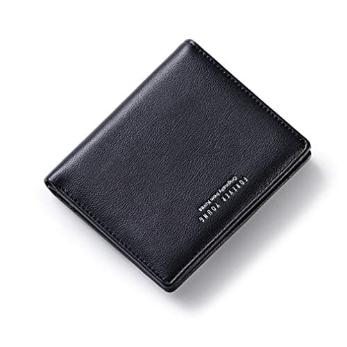 AnnabelZ Women Wallets Small Bifold Leather Pocket Wallet Ladies Mini Short Purse (Black1)