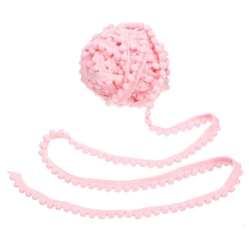 uxcell 85 Yards Pom Trim Ribbon 05 Wide Light Pink Pom Ball Fringe Trim Sewing Fringe Fabric Trim Ribbon for DIY Crafts Curtain Clothes Pillow Home Decoration