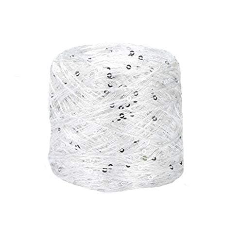 Clisil White Sliver Sequin & Sparkle Art Yarn - 100g