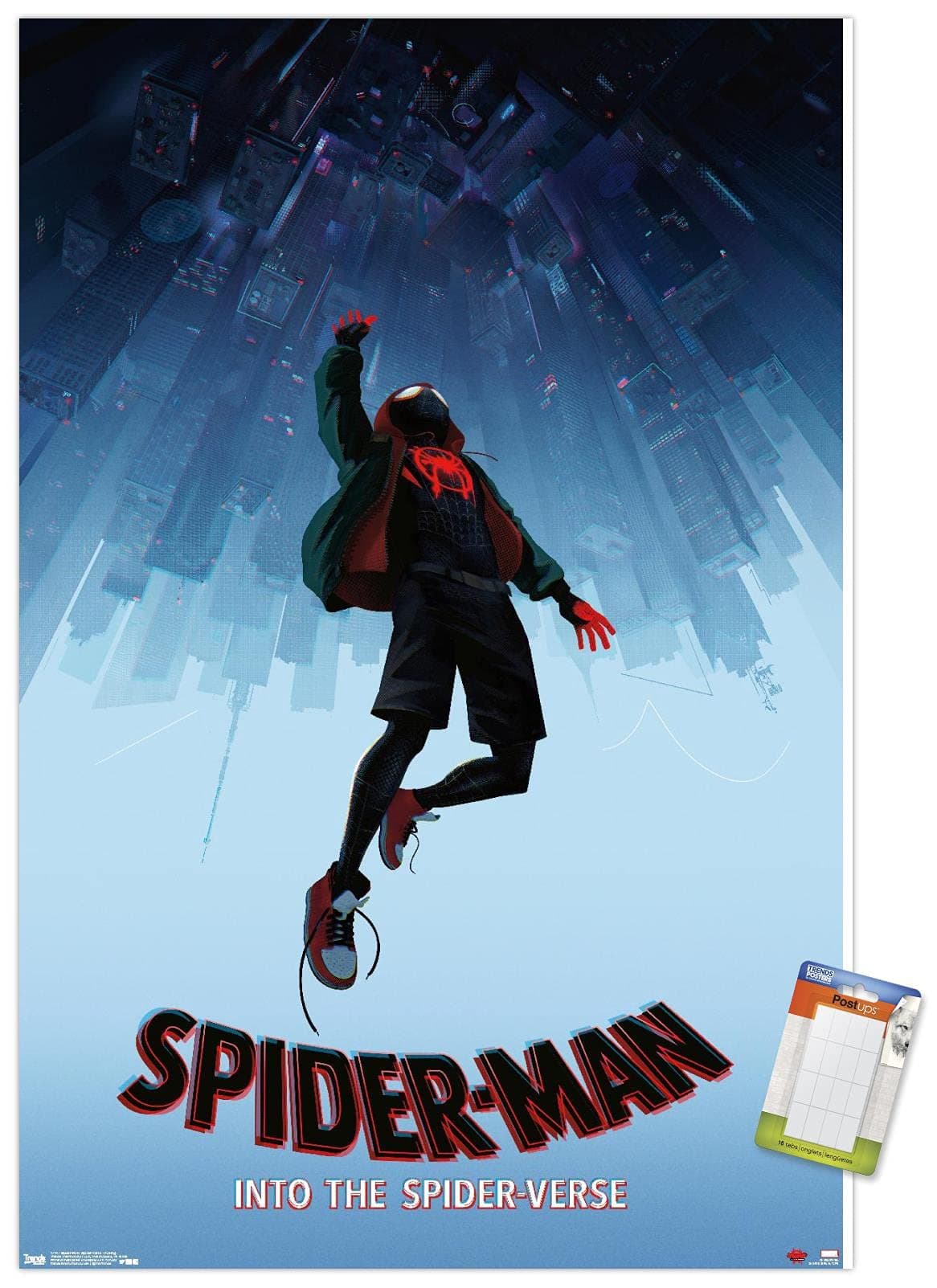 Trends International Marvel Spider-Man - Into The Spider-Verse - Falling Wall Poster, 22.375" x 34", Poster & Mount Bundle
