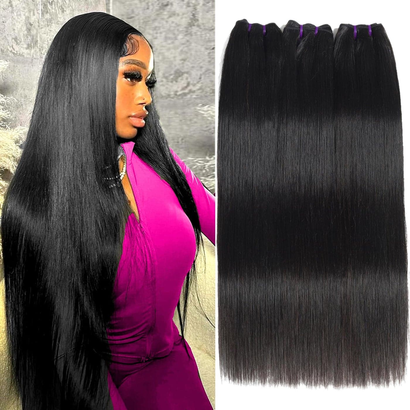 Beauty Queen 3 Bundles Human Hair Straight 20 Inch 16a Grade Unprocessed Straight Brazilian Sew In Hair Extensions Thick Virgin Hair Natural Color