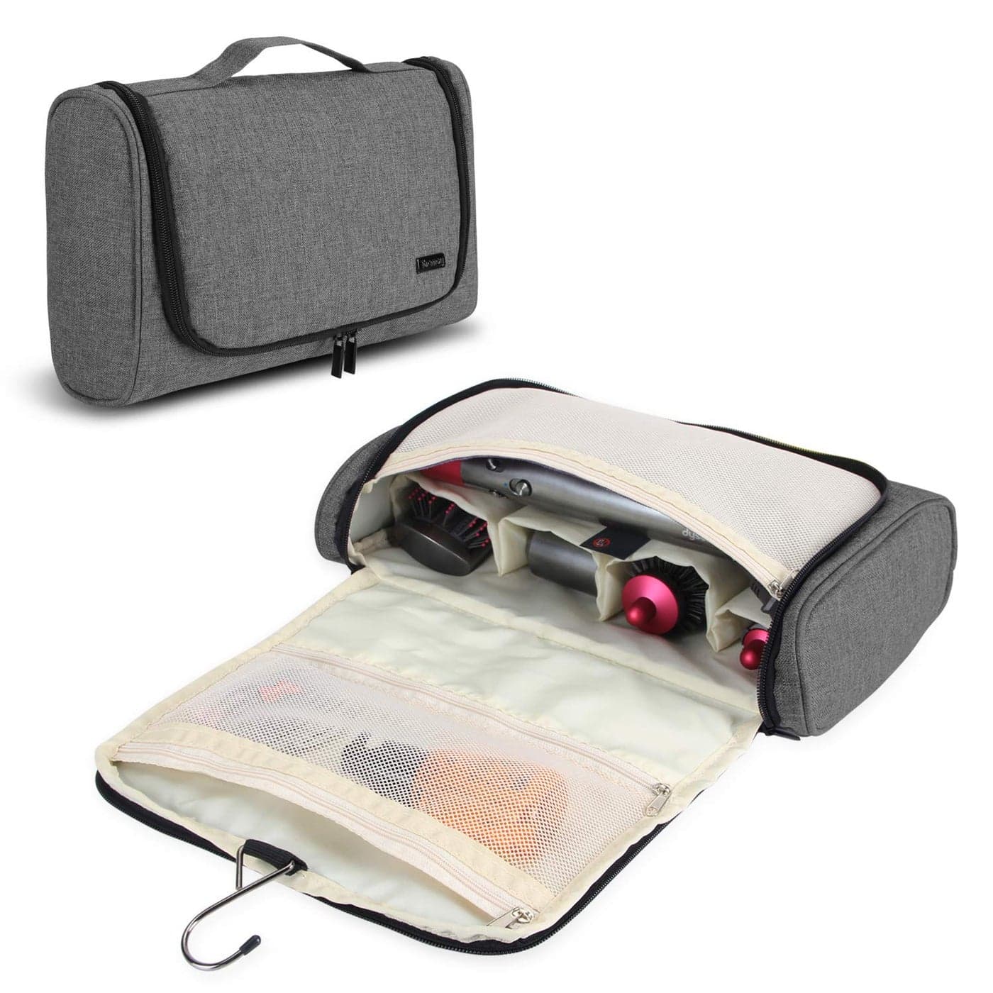 Teamoy Travel Storage Bag Compatible with Dyson Airwrap Styler Portable Travel Organizer for Airwrap Styler and Attachments Gray