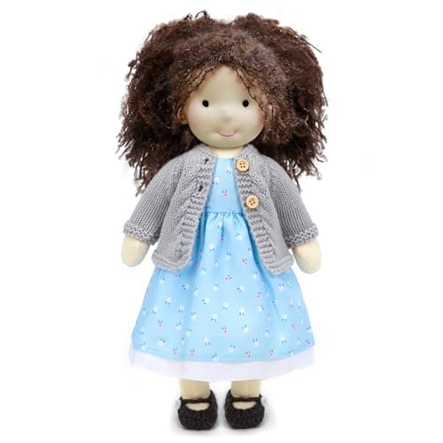 BlissfulPixie Handmade Waldorf Louise 12 Soft Girl Rag Doll with Cute Plush Ideal First Doll for Babies Toddlers