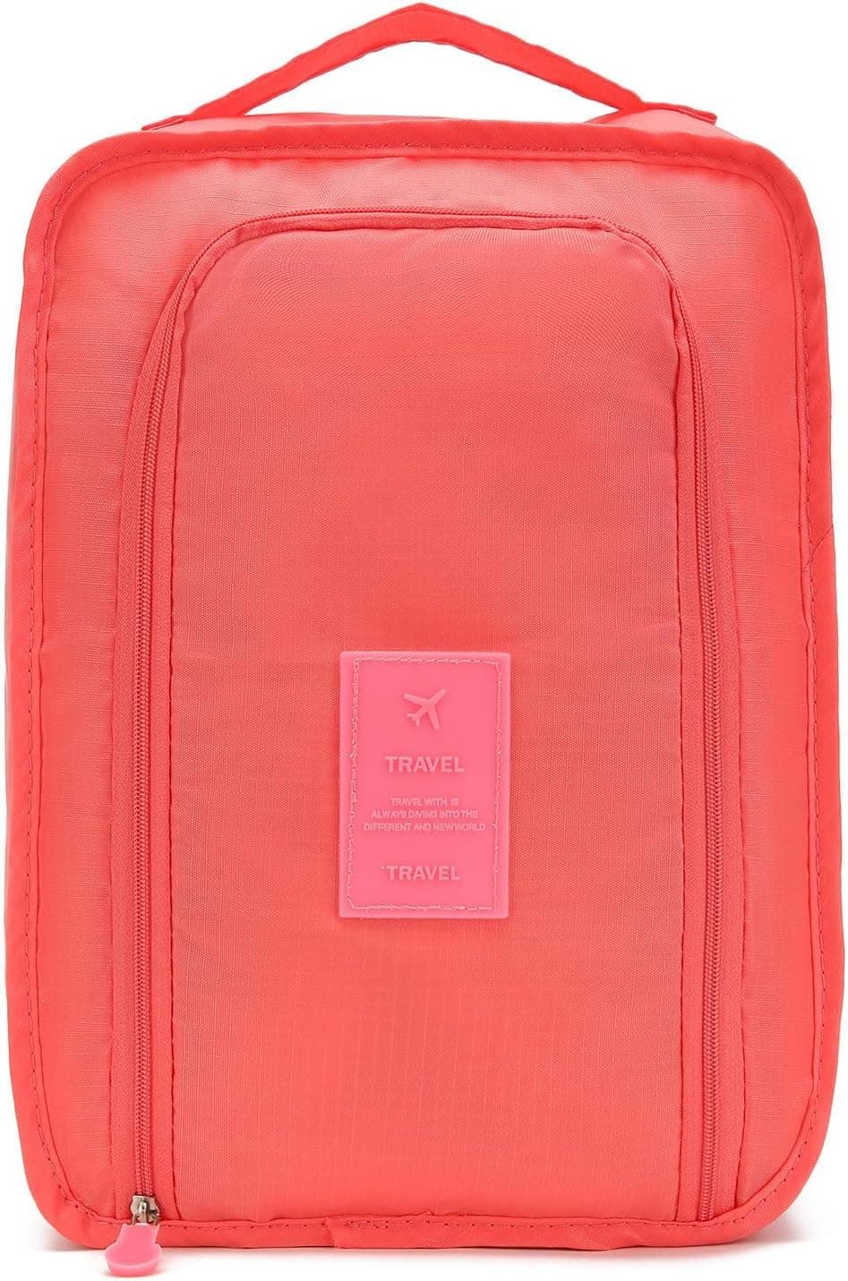 Leeonz® Travel Shoe Bag Shoes Organizer Portable Waterproof Carrier Bag, Washable Storage Shoe Pouch Football Golf Sports Accessory Bags (Pink, 1PCS)