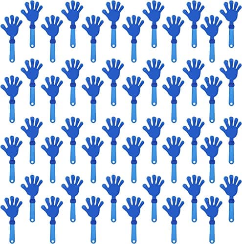 ZCYSRLQIN 100 Pcs Royal Blue Hand Clappers 75 Inch Clappers Noisemakers Noise Makers Party Favors Plastic Clapper Sporting Events Cheers Ball Dance Basketball Football Noisemakers Royal Blue