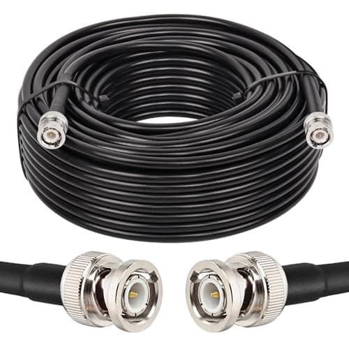 MOOKEERF RG8X BNC Male to BNC Male Coaxial Cable 100FT 50 ohm Ultra Low Loss for Antenna, RF Radio, Modem, Oscilloscope, Spectrum, Analyzer, Signal Generator