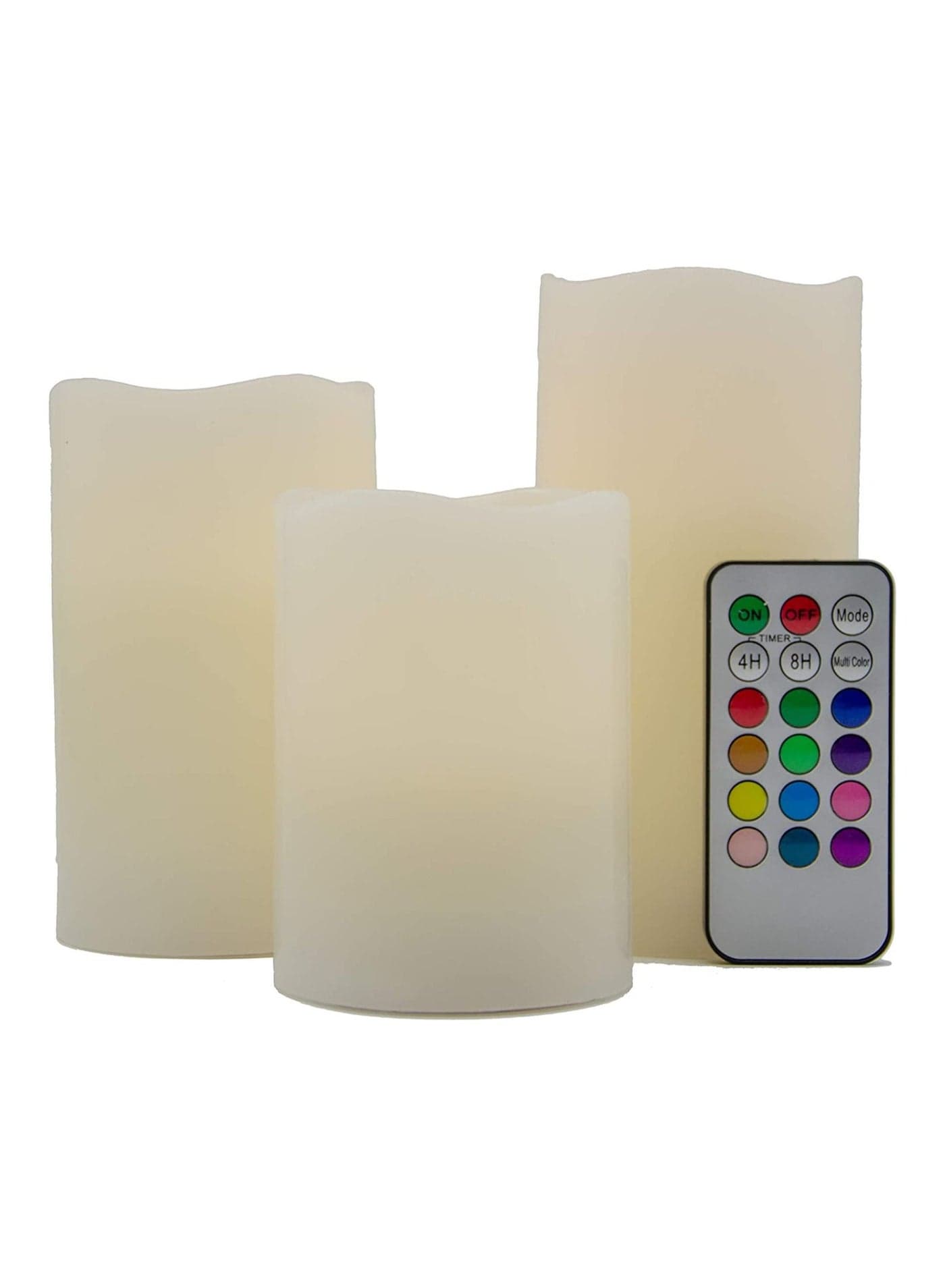 Luma Candles Real Wax Flameless Candles with Remote Control Timer 3 Candle Set Vanilla