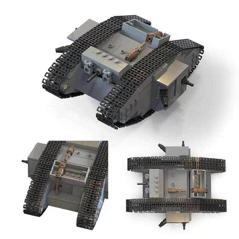 Generic WW1 Military MK Battle Tank Building Blocks Model Educational WW1 Weapon Heavy Black Tank Bricks Toys for Boy Gifts 544 Pieces Ages 15 and Up T02 MK Wtih Original Box