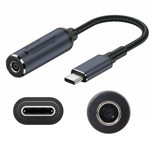 FASTELECTRIC 45mm Laptop Charging Adapter Female DC 45 x 30mm to Male Type C for HP 65W USBC Laptop Charger