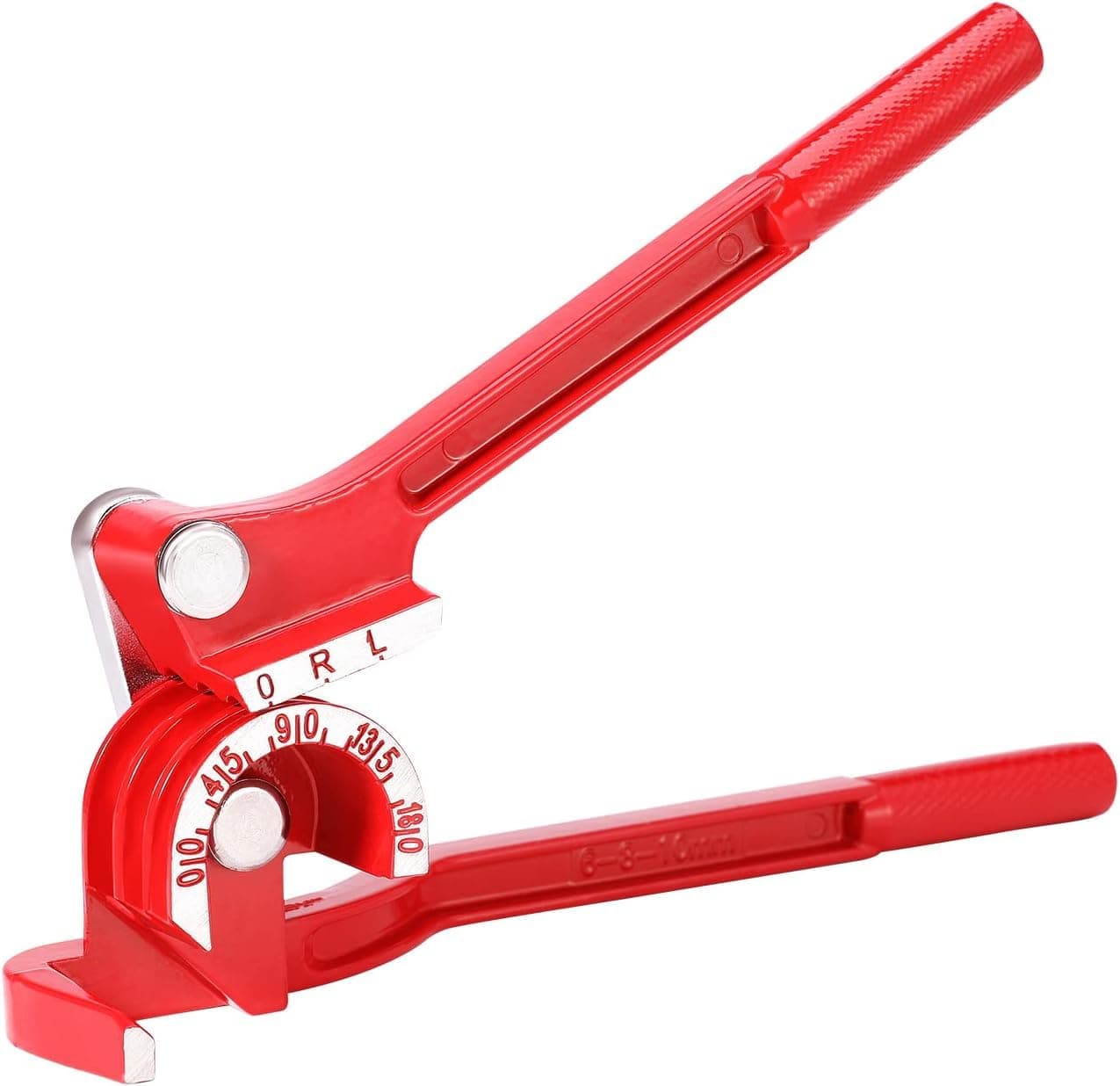 UPTODATETOOLS 3in1 Tube Bender Brake Line Bending Tool For 6810mm Tubes Stainless Steel Red 180 Degree Tubing Bender