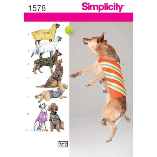Simplicity 1578 Dog Jacket and Clothing Sewing Patterns Medium
